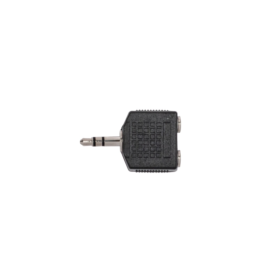 Carson | RP965 | 2 x 3.5mm TRS (F) - 3.5mm TRS (M) Adaptor | Black Carson | RP965 | 2 x 3.5mm TRS (F) - 3.5mm TRS (M) Adaptor | Black